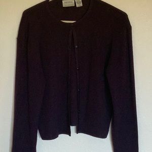Preview acrylic wool deep purple cardigan sweater in Size Medium